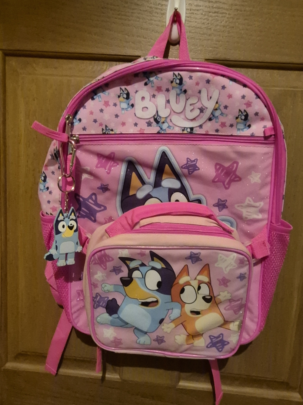 Bluey Kids Pink Character Backpack with Lunch Bag